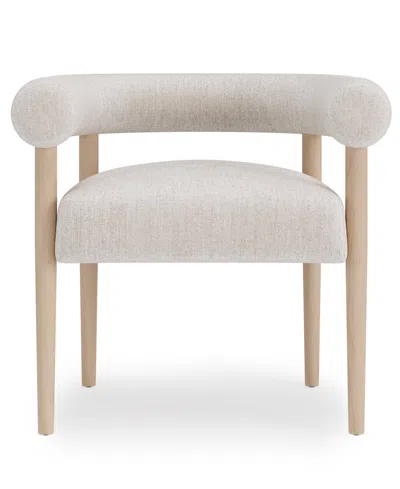 Macy's Lunare Rolled Back Dining Chair In White Sand