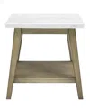 Macy's Mabell 24" Wood End Table In Natural Multi-step Burnised Blonde