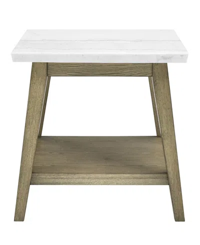 Macy's Mabell 24" Wood End Table In Natural Multi-step Burnised Blonde
