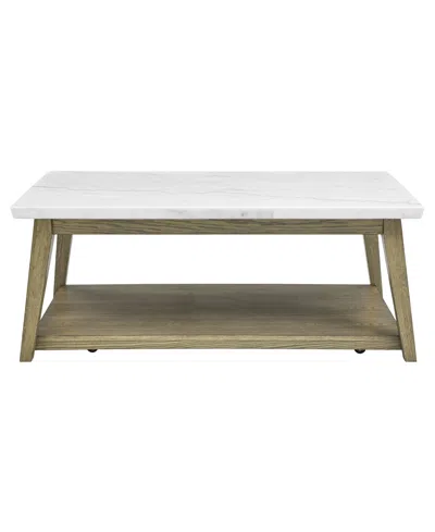 Macy's Mabell 26" Wood Cocktail Table In Natural Multi-step Burnised Blonde