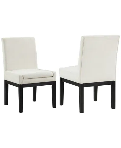 Macy's Macai 2-pc. Upholstered Side Chair Set In White