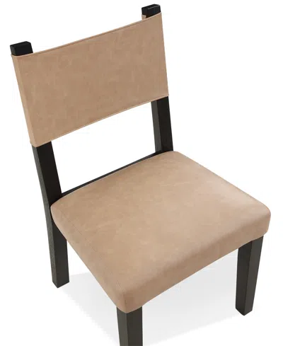 Macy's Macai 35.25" Wood Upholstered Side Chair In Black