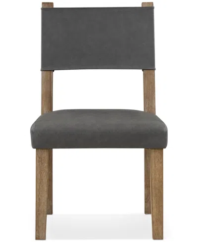 Macy's Macai 35.25" Wood Upholstered Side Chair In Gray