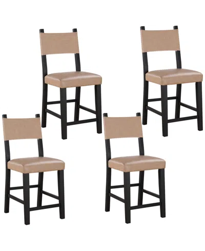 Macy's Macai 4-pc. Wood Counter Height Chair Set In Brown