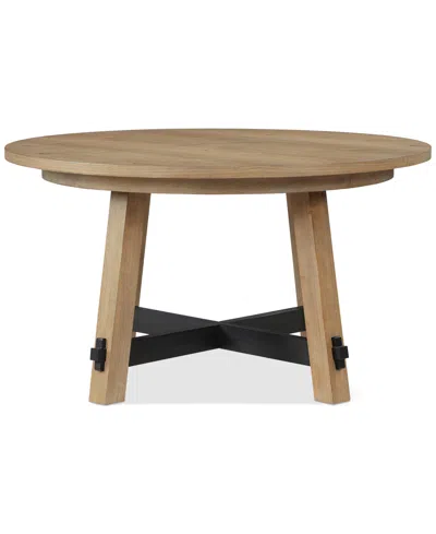 Macy's Macai 54" Wood Round Dining Table In Brown