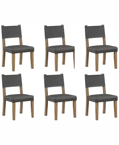 Macy's Macai 6-pc. Faux Leather Side Chair Set In Gray