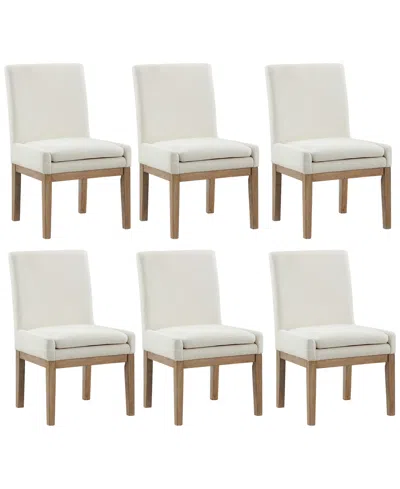 Macy's Macai 6-pc. Upholstered Side Chair Set In White