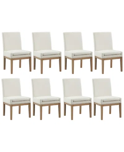 Macy's Macai 8-pc. Upholstered Side Chair Set In White