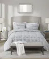 Macy's Gia Faux-fur 3-pc. Comforter Set, Full/queen In Gray,white
