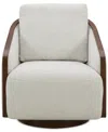 Macy's Makinen Fabric Swivel Chair, Created For  In Light Grey