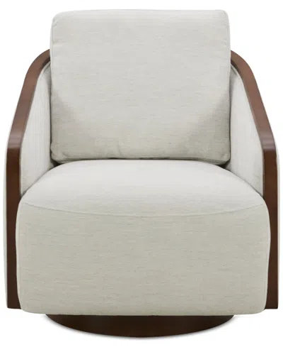 Macy's Makinen Fabric Swivel Chair, Created For  In Light Grey