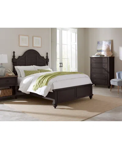 Macy's Mandeville 3pc Bedroom Set (louvered California King Bed + Drawer Chest + 1-drawer Nightstand) In Brown