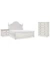 MACY'S MANDEVILLE 3PC BEDROOM SET (LOUVERED CALIFORNIA KING BED + DRAWER CHEST + 2-DRAWER NIGHTSTAND)