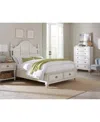 Macy's Mandeville 3pc Bedroom Set (louvered California King Storage Bed + Drawer Chest + 1-drawer Nightstan In White