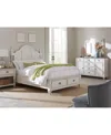 Macy's Mandeville 3pc Bedroom Set (louvered King Storage Bed + Louvered Dresser + 1-drawer Nightstand) In White