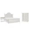 MACY'S MANDEVILLE 3PC BEDROOM SET (LOUVERED QUEEN BED + DRAWER CHEST + 1-DRAWER NIGHTSTAND)