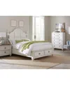 Macy's Mandeville 3pc Bedroom Set (louvered Queen Storage Bed + Drawer Chest + 2-drawer Nightstand) In White