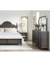 Macy's Mandeville 3pc Bedroom Set (louvered Queen Storage Bed + Louvered Dresser + 1-drawer Nightstand) In Brown