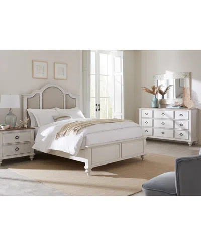 MACY'S MANDEVILLE 3PC BEDROOM SET (UPHOLSTERED QUEEN BED + DRESSER + 2-DRAWER NIGHTSTAND)