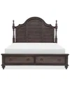 Macy's Mandeville Louvered California King Storage Bed In Brown