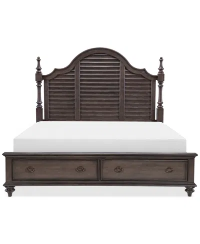 Macy's Mandeville Louvered California King Storage Bed In Brown