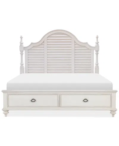 Macy's Mandeville Louvered King Storage Bed In White