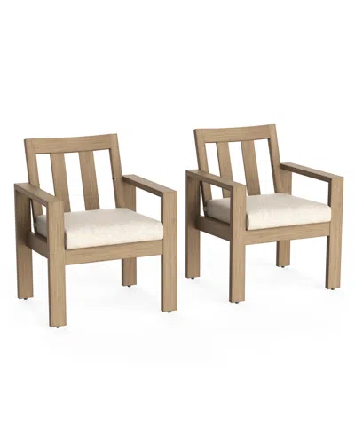 Macy's Mansfield 2-pc. Aluminum Outdoor Dining Chair Bundle Set, Created For  In Brown