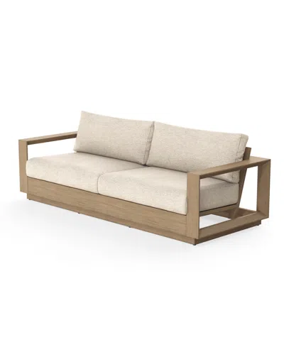 Macy's Mansfield 90" Olefin Outdoor Sofa In Brown