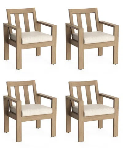 Macy's Mansfield Outdoor 4-pc. Dining Bundle Chair Set, Created For  In Brown