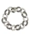 Macy's Marcasite And Crystal Pave Oval Link 7 1/2" Bracelet In Sterling Silver In Marcasite