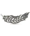 Macy's Marcasite Feather Motif Fashion Pin In Sterling Silver