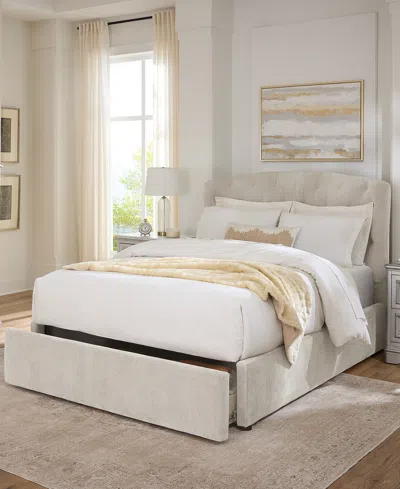 Macy's Margaux Queen Upholstered Button-tufted Storage Bed, Created For  In Neutral