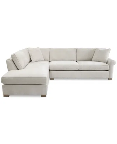 Macy's Marlyann 2-pc. Fabric Roll Arm Sectional Sofa, Exclusively At  In Champagne