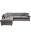 Macy's Marlyann 2-pc. Fabric Roll Arm Sectional Sofa, Exclusively At  In Otter