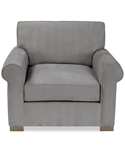 Macy's Marlyann Fabric Roll Arm Accent Chair, Exclusively At  In Otter
