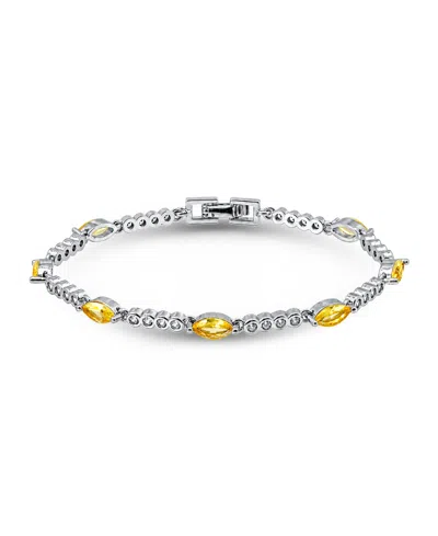Macy's Marquise Canry Yellow Cubic Zirconia Stones Bracelet In Metallic