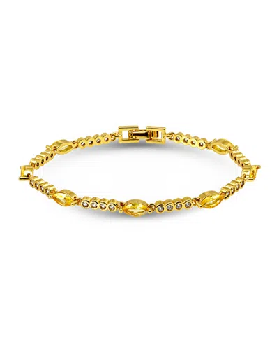 Macy's Marquise Canry Yellow Cubic Zirconia Stones Bracelet In Gold