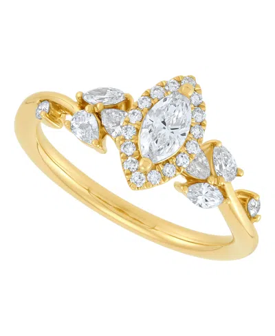 Macy's Marquise Diamond Halo Ring (3/4 Ct. T.w.) In 14k Yellow Gold