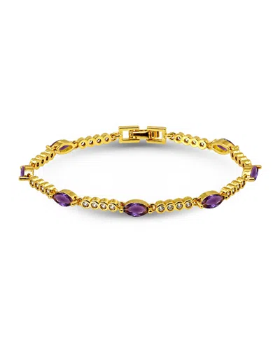 Macy's Marquise Purple Cubic Zirconia Stones Bracelet In Gold