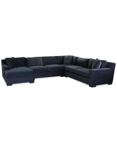 Macy's Marristin 148" 4-pc. Fabric Chaise Sectional, Created For  In Blue