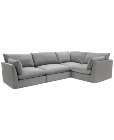 Macy's Marsten 126" 4-pc. Fabric Sectional Sofa, Created For  In Otter