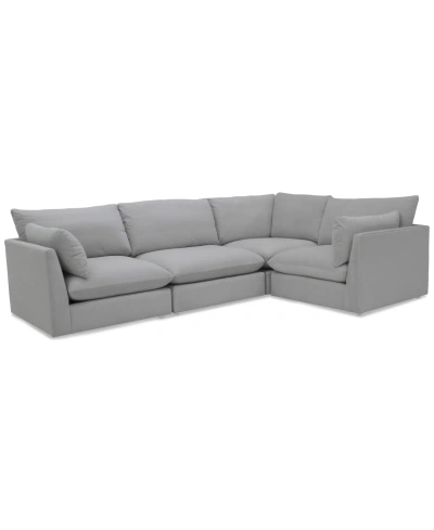 Macy's Marsten 126" 4-pc. Fabric Sectional Sofa, Created For  In Pearl