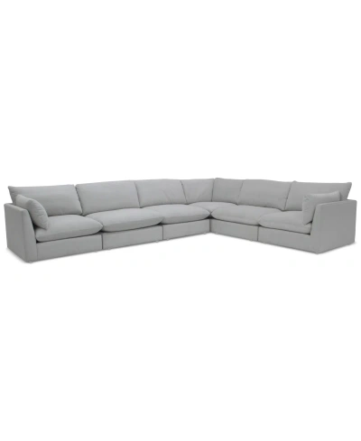 Macy's Marsten 168" 6-pc. Fabric Sectional, Created For  In Pearl