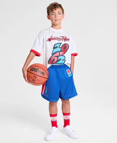 Macy's Marvel X Nba Kids Spider-man Baller Mesh Shorts, Macy's Exclusive In Blue