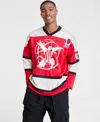 Macy's Marvel X Nba Men's Nyc Spiderman Long-sleeve Jersey, Macy's Exclusive In Red