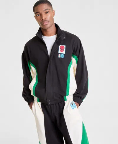 Macy's Marvel X Nba Men's Spider-man Colorblocked Track Jacket, Macy's Exclusive In Blue