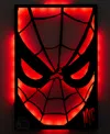 Macy's Marvel X Nba Mounted Color-changing Led Light Laser-cut Spider-man Wall Sign, Macy's Exclusive In Red