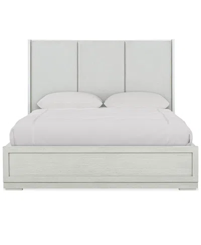 Macy's Matrix Upholstered Panel King Bed,  Exclusive In White