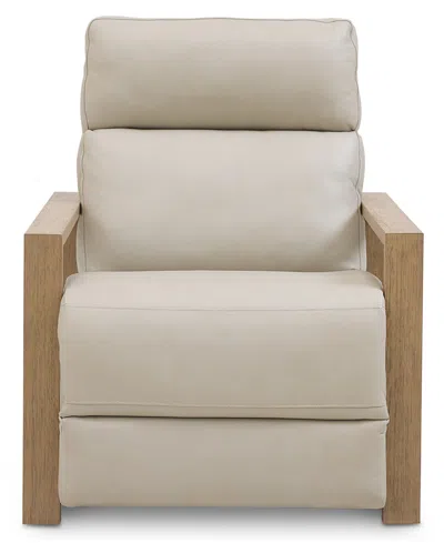 Macy's Maxyne 33" Leather 2 Power Motion Arm Recliner In White
