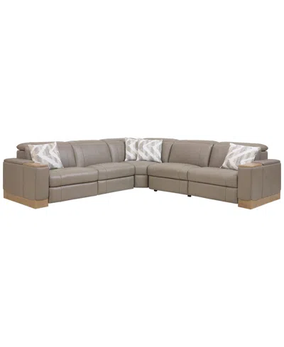 Macy's Maxyne 5-piece Power Motion L-shaped Sectional Sofa With 3 Recliners Set In Multi